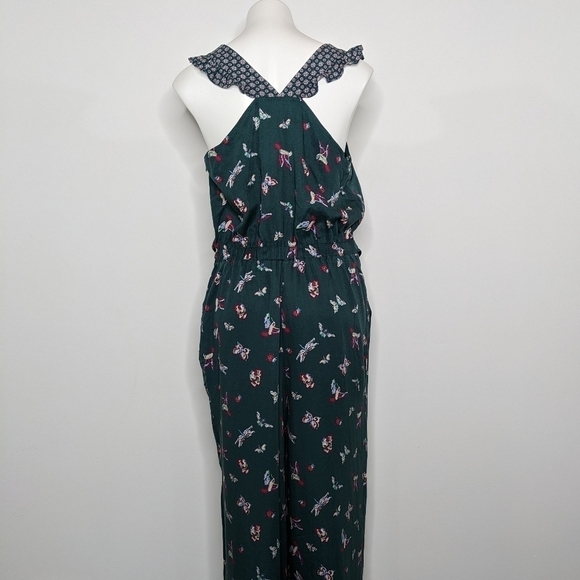 NWT Matilda Jane green butterfly & hummingbird ruffle strap tie waist jumpsuit M - Picture 8 of 12